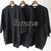 amne アンヌ　MINI TERRY half sleeve crew ミニテリー半袖クルーネック　#ブラック