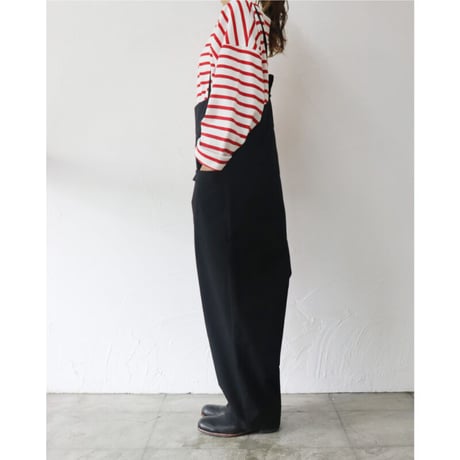 **またまた再入荷** MAGALI マガリ　コットンリネン・サロペットパンツ　#ブラック、デニムブルー