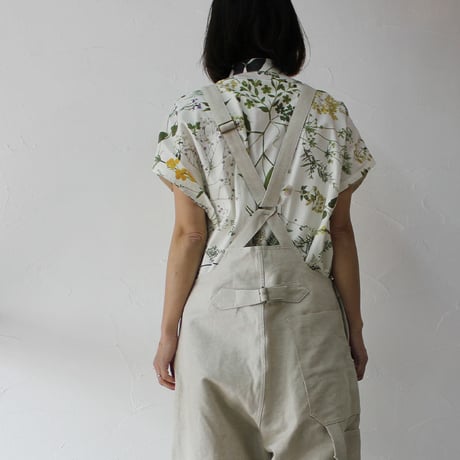 ASEEDONCLOUD アシードンクラウド　weeds print working blouse　♯オフ白　【送料無料】
