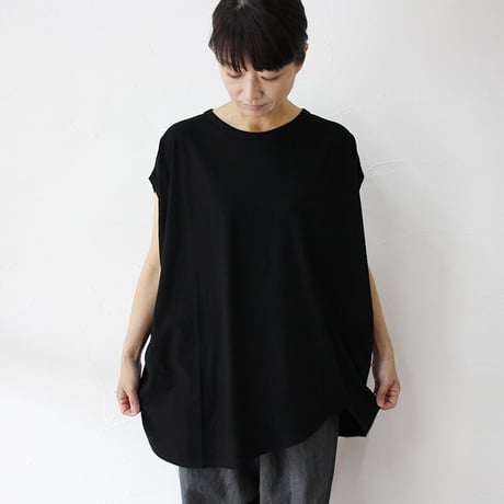 **再入荷** TRAVAIL MANUEL　トラバイユマニュアル クール天竺ラウンドT　＃モカ、チャコール、ブラック