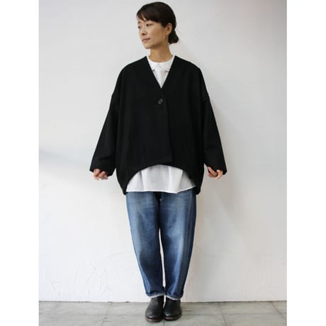 **メーカー在庫最終分再入荷** maomade マオメイド　ウールカシミアストレッチコクーンジャケット　#キャメル、ブラック