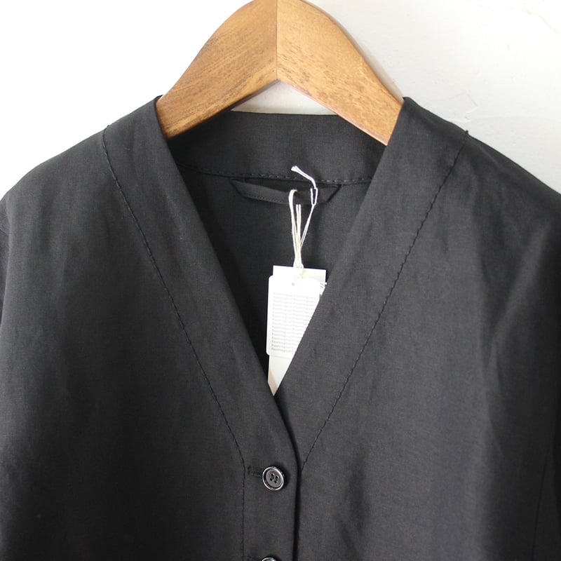ENGINEERED GARMENTS　ノーカラー　ジャケット　ホームスパン　S homspun ホームスパン W/Lノーカラージャケット #ブラック 【送料無料