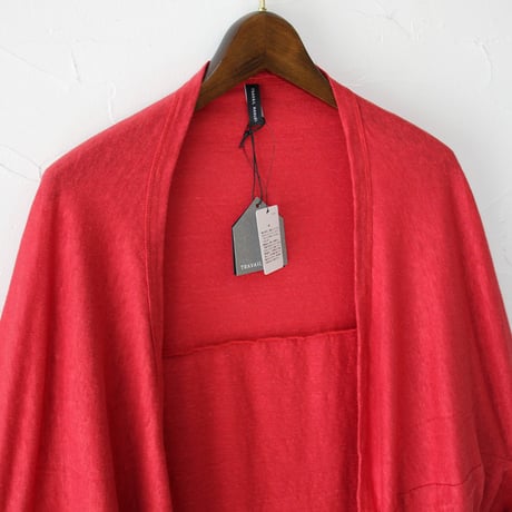 **またまた再入荷** TRAVAIL MANUEL トラバイユマニュアル　リネン天竺ボレロカーディガン　#ブラック、杢グレー、レッド、イエロー　【送料無料】