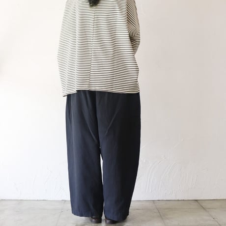 homspun ホームスパン　バルキーシーチングギャザーパンツ　#ネイビー
