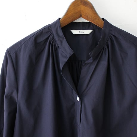 amne アンヌ　PIMA skipper Blouse　スーピマコットンスキッパーブラウス　#ホワイト、ベージュ、ネイビー