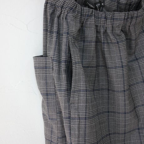 TRAVAIL MANUEL トラバイユマニュアル　ダークチェックサドルパンツ　♯ M. GREY、BROWN　【送料無料】
