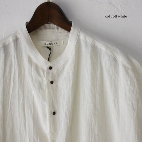 SUSURI ススリ　ハルシャツ　＃off white , black　【送料無料】