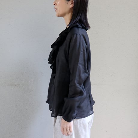 SUSURI ススリ　スネイルブラウス　#off white , black  【送料無料】