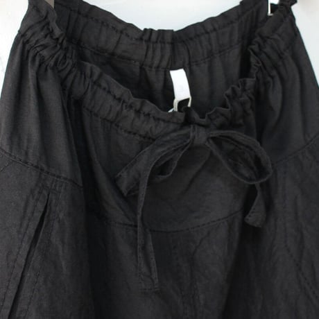 **再入荷** homspun ホームスパン　C/Lシャンブレーフレアースカート　#ブラック　【送料無料】