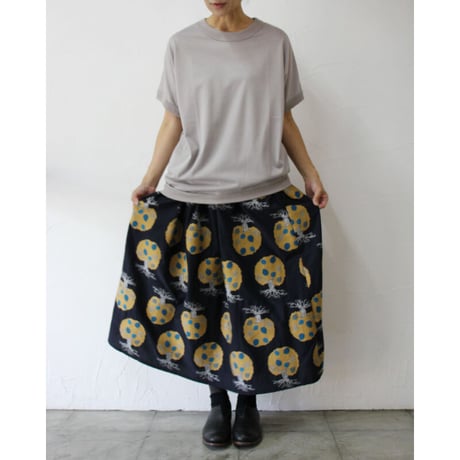 TRAVAUL MANUEL トラバイユマニュアル  ギザ天竺バインダーアシメTシャツ　#ダークグリーン、サンド
