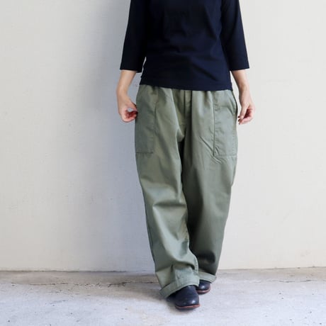 **またまた再々入荷** homspun ホームスパン　高密度ウエポン紐付ギャザーパンツ　【送料無料】