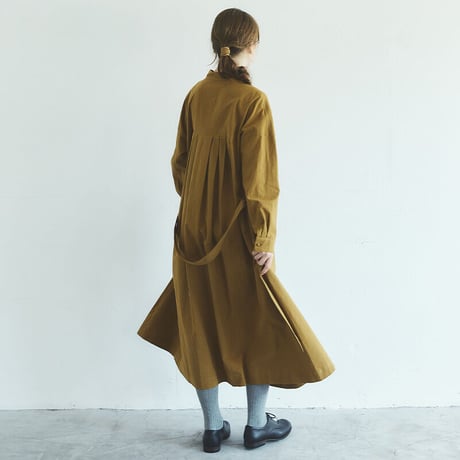 MAGALI マガリ　天日干しコットンタックワンピース　#モス、マスタード、グレープ