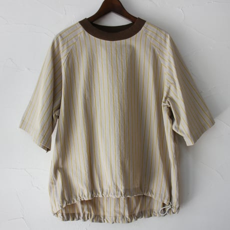 atelier naruse アトリエナルセ　cotton linen shibori hem pullover　コットンリネン裾絞りプルオーバー　#ベイジュ