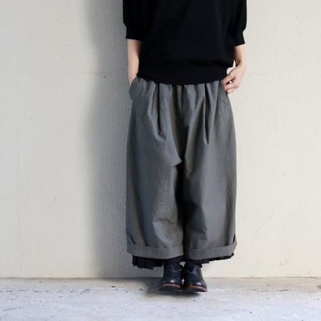 atelier naruse アトリエナルセ　コットンガウチョパンツ　cotton gaucho pants　#キャメル、チャコール　【送料無料】