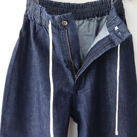 **再入荷** atelier naruse アトリエナルセ cotton denim balloon pants コットンデニムウエストゴムバルーンパンツ #インディゴ　【送料無料】