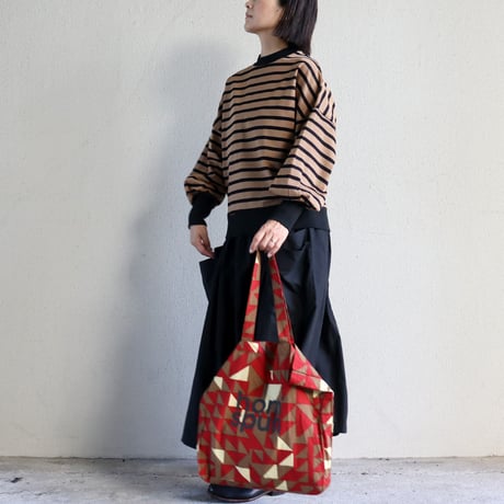 MAGALI マガリ　ハイゲージコットンバスクボーダーカットソー　#モカ×ブラック、アイボリー×ブラック