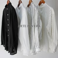ARTE POVERA アルテポーヴェラ　120/2スーピマローンスタンドシャツ　#ホワイト、ブラック