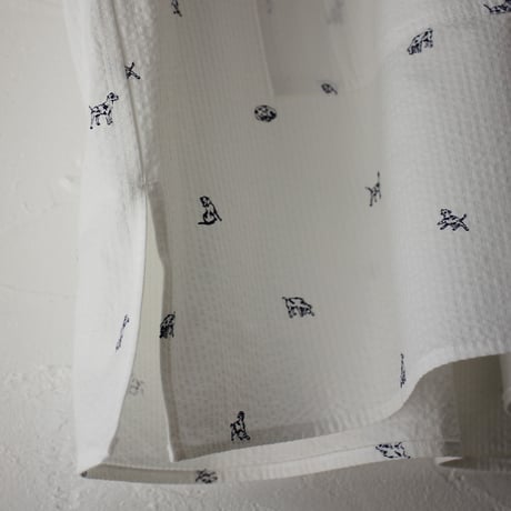 ASEEDONCLOUD アシードンクラウド companion dog print shokuonshitsu workshirts #off white