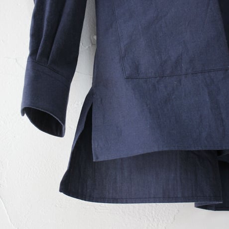 amne アンヌ CHAMBRAY covered shirts シャンブレーカバーシャツ　#INK　【送料無料】