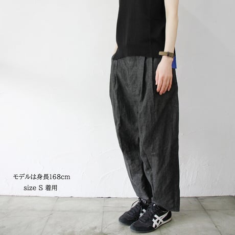 **再入荷** ASEEDONCLOUD アシードンクラウド Ash dyeing linen Sakurashi  Trousers #Black　【送料無料】