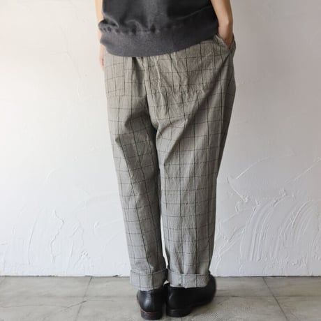 **サイズ欠け再入荷** TRAVAIL MANUEL トラバイユマニュアル　C/Lチェックワッシャーフルサドルパンツ　【送料無料】