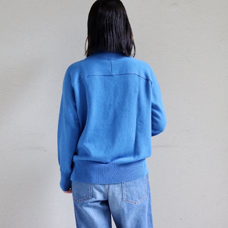 homspun ホームスパン　コットンコードハイネックプルオーバー　#ブルー