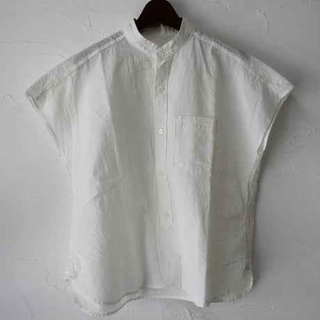 ARTE POVERA アルテポーヴェラ　インドセルビッチスタンドフレンチシャツ　#ホワイト、スミクロ