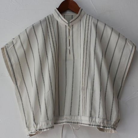 ASEEDONCLOUD アシードンクラウド　plants on cloud stripe working blouse #オフ白　【送料無料】