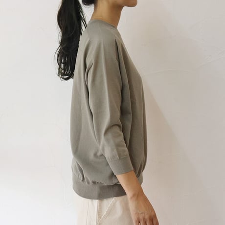 **またまたまた再入荷**  LinenYa リネンヤ as it is.　コットンクルーネック7分袖ニット　【送料無料】