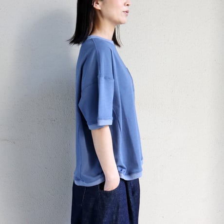 amne アンヌ TWISTED JERSEY half sleeve bottie #ブラック、ブルー