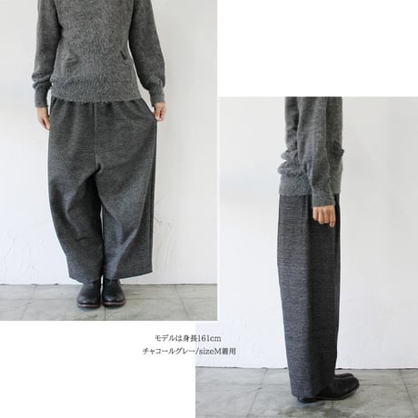 **再入荷** TRAVAIL MANUEL トラバイユマニュアル　杢グレンチェックノマドパンツ　♯グレー、チャコールグレー