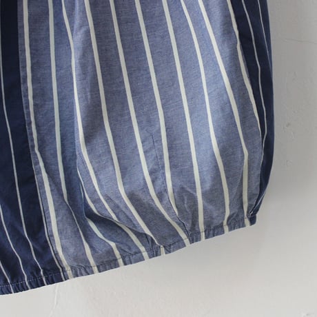 **再入荷**Tigre Brocante ティグルブロカンテ　ストライプMIXバレルロングスカート　#ネイビー【送料無料】