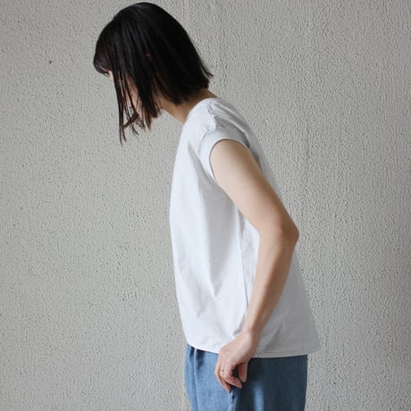 homspun ホームスパン　コンパクトウェザーノースリーブブラウス　#ホワイト、パウダーブルー、ダークピンク、ネイビー