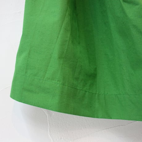 **再入荷** LinenYa リネンヤ　綿麻タックフレアスカート　#イエローグリーン 【送料無料】