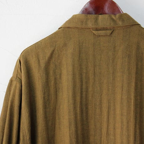 ARTE POVERA アルテポーヴェラ　コットンリネンへリンボン起毛オープンカラーワンピース　#キャラメル 【送料無料】