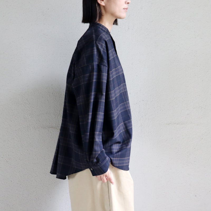 ネイビー グレー チェック 長袖シャツ シャツ メンズ チェック ネルシャツ 綿100％ チェック柄 レギュラー