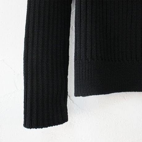 **再入荷**　homspun ホームスパン　ラムリブハイネックプルオーバー　#ブラック　【送料無料】
