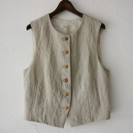 **またまた再入荷** atelier naruse アトリエナルセ　linen vest　リネンベスト　#ベイジュ、チャコール