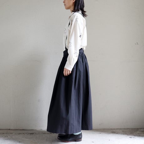atelier naruse アトリエナルセ　コットンサスペンダースカート　cotton suspender skirt　#キャメル、ブラック