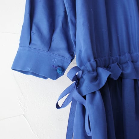ASEEDONCLOUD アシードンクラウド　Camellia sinensis jacquard Laboratory dress  #Blue