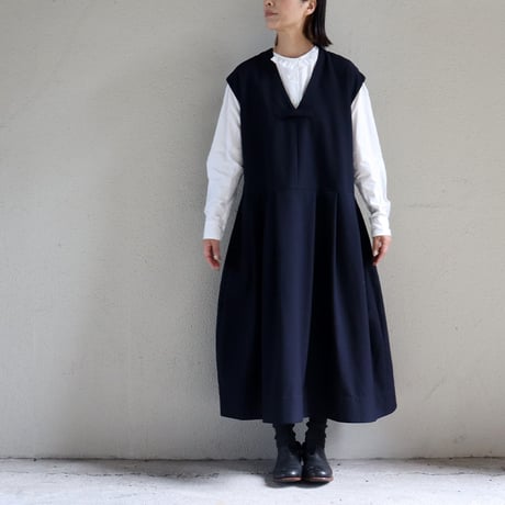 ASEEDONCLOUD アシードンクラウド　Chimney ash wool Study uniform dress #navy  【送料無料】