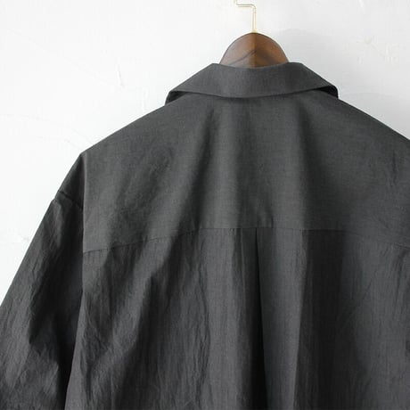 amne アンヌ　シャンブレーオープンカラーシャツ　CHAMBRAY H_s shirts　#ブラック、オリーブ