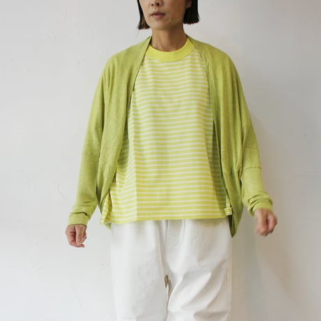 TRAVAIL MANUEL トラバイユマニュアル　リネン天竺ボレロカーディガン　#イエロー
