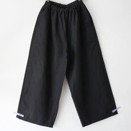 **再入荷**homspun ホームスパン　W/Lワイドギャザーパンツ　#ダークブラウン、ブラック　【送料無料】