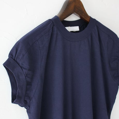 **2024s/s分到着** homspun ホームスパン 30/1天竺キャップスリーブTシャツ　#サラシ、ブラック、ネイビー