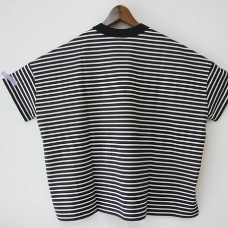 TRAVAIL MANUEL トラバイユマニュアル　ミディボーダースリットTシャツ　#ネイビー、サックス、イエロー