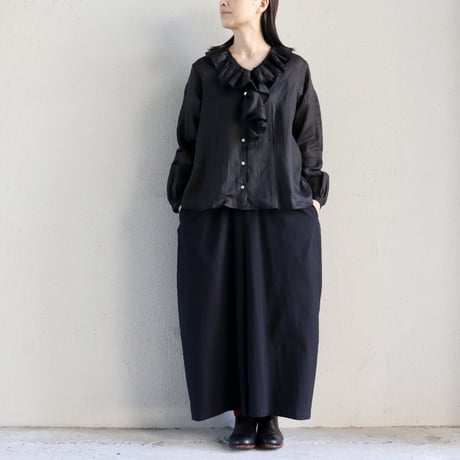 **ブラック再入荷** atelier naruse アトリエナルセ　cotton high twist poplin gaucho pants　コットンハイツイストポプリンガウチョパンツ
