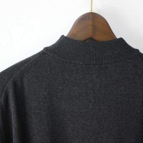 atelier naruse アトリエナルセ cotttn wool mock-neck knit　コットンウールモックネックニット　#チャコール、レッド