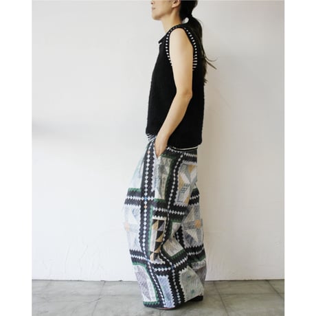 ASEEDONCLOUD アシードンクラウド　Mosaic quilt print Jyunreika trouser #black 【送料無料】