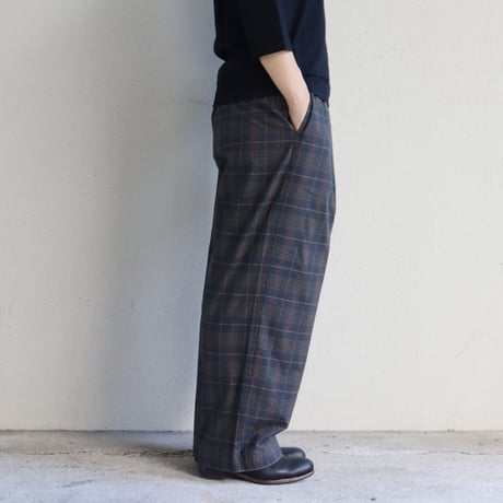 TRAVAIL MANUEL トラバイユマニュアル　ウェザーチェックプランパンツ　#ベージュ、ブラウン